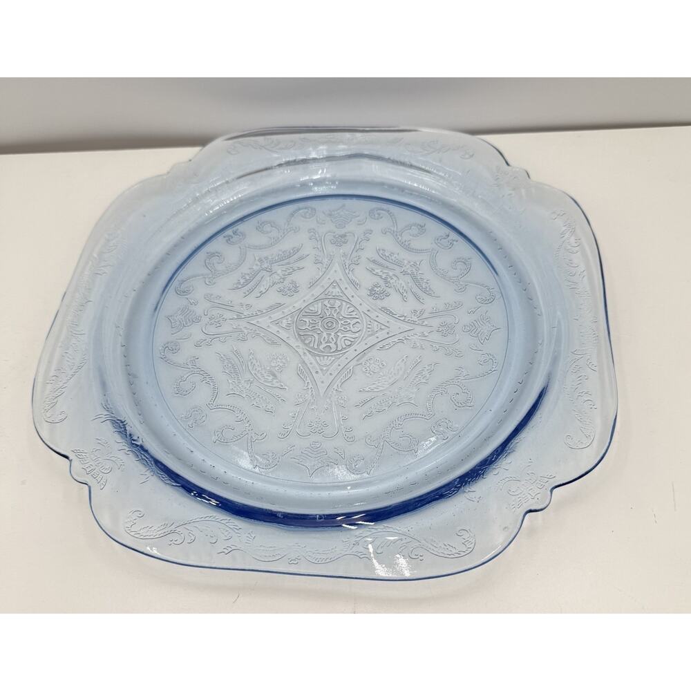 Federal Glass Madrid Blue Dinner Plate 10½"‎ Depression Glassware EUC